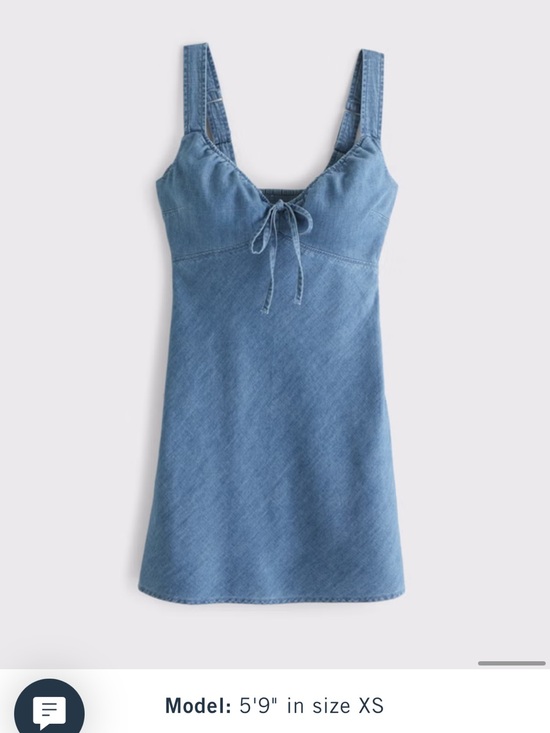 Abercrombie & Fitch Dresses & Skirts - Abercrombie & Fitch Light Blue Denim Slip Dress with Tie Front